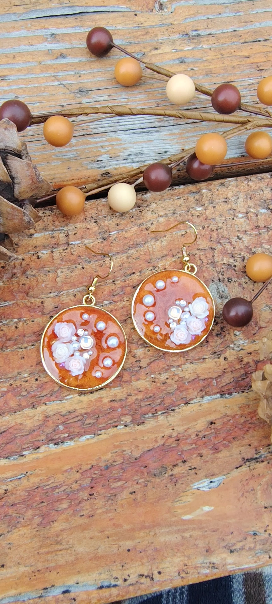 Autumn Days Earrings / Gold Circle