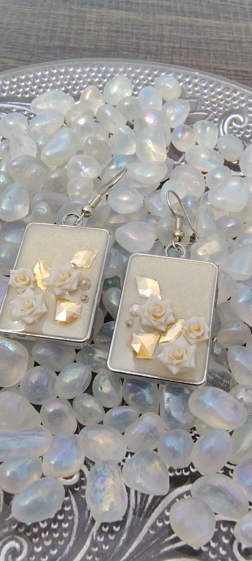 Champagne and Roses Earrings