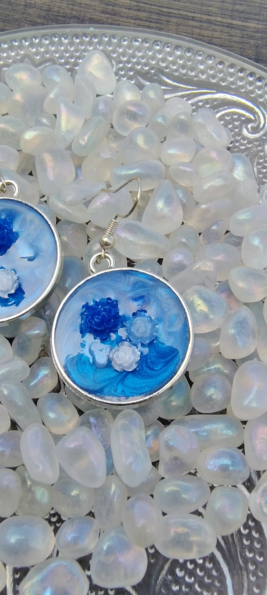 Bonnie Blue Earrings / Silver Circle
