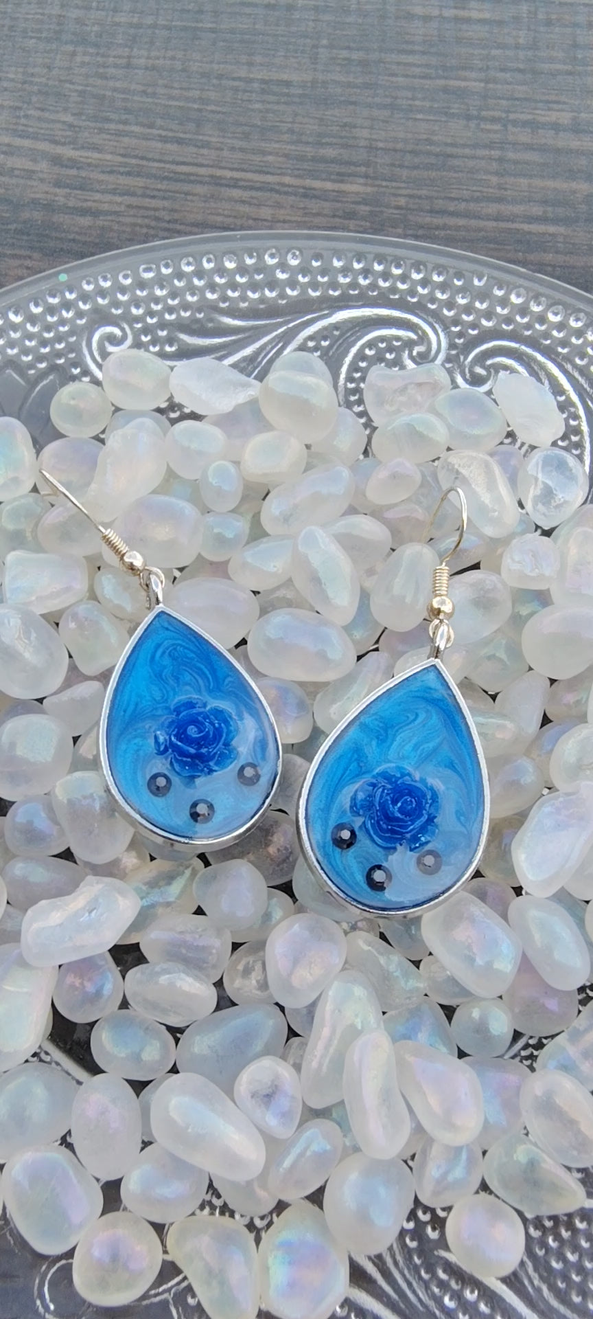 Bonnie Blue Earrings / Silver Teardrop