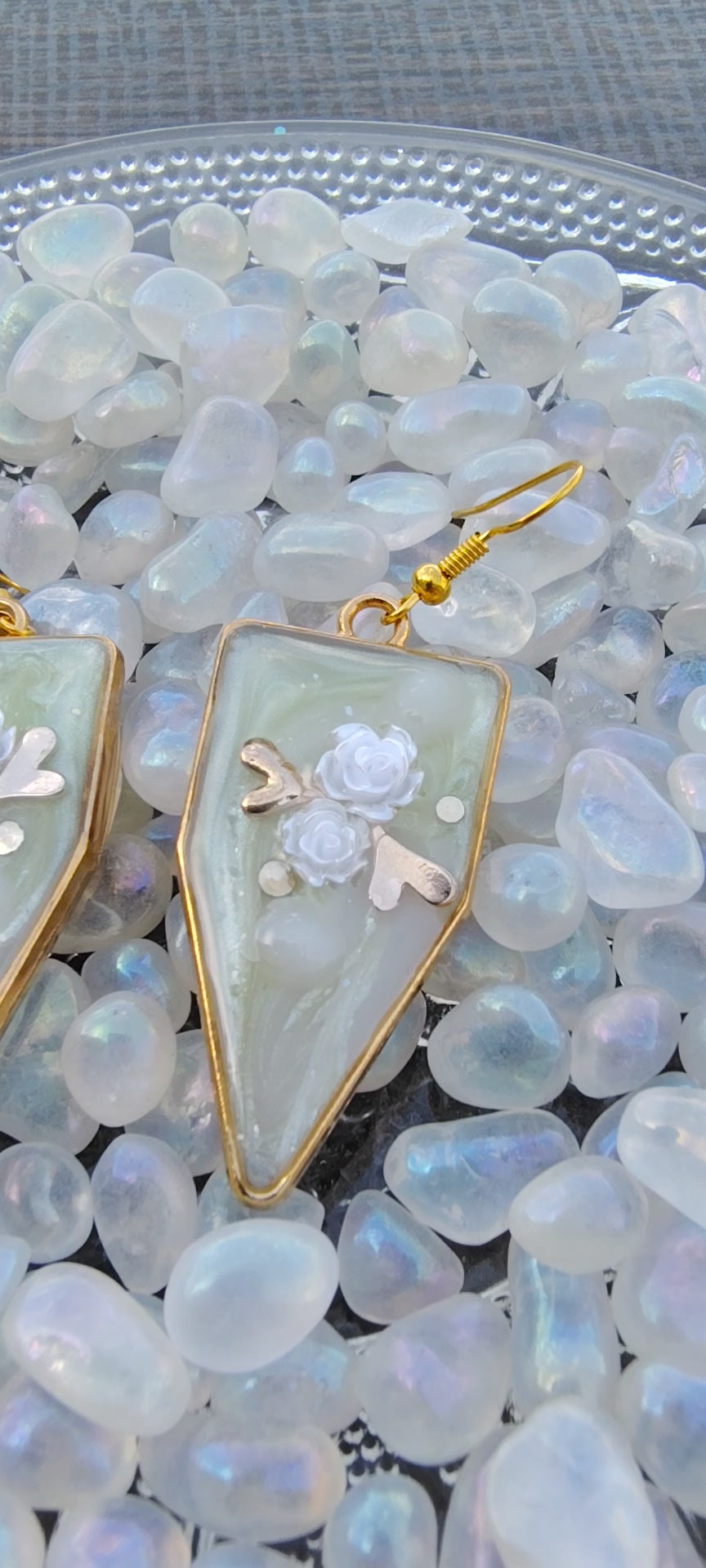Spring Roses Earrings/ Gold Point