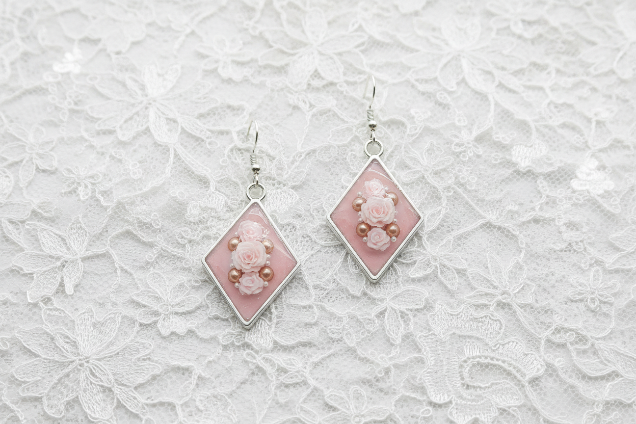 Precious Girl Earrings / Silver Diamond