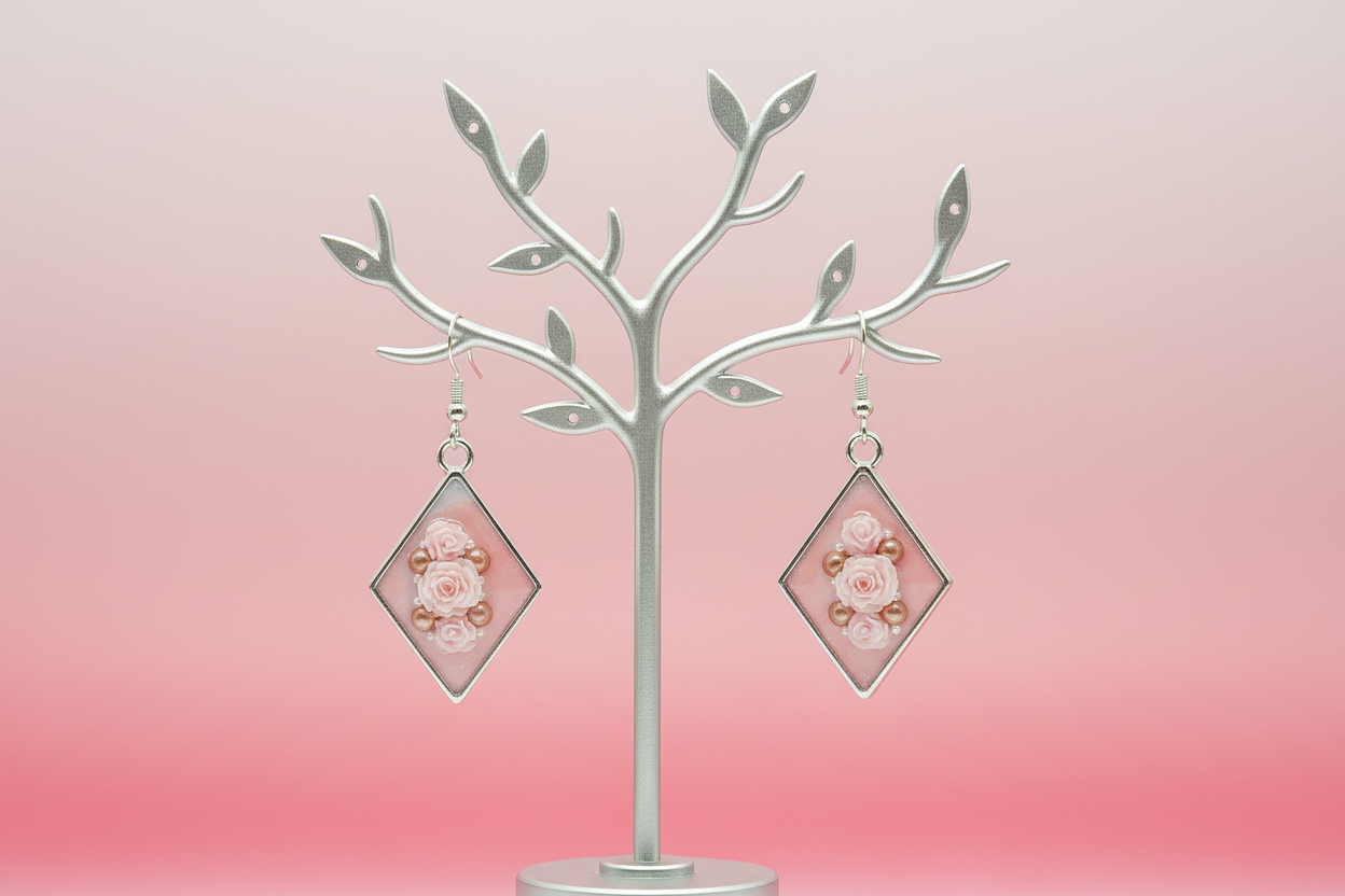 Precious Girl Earrings / Silver Diamond