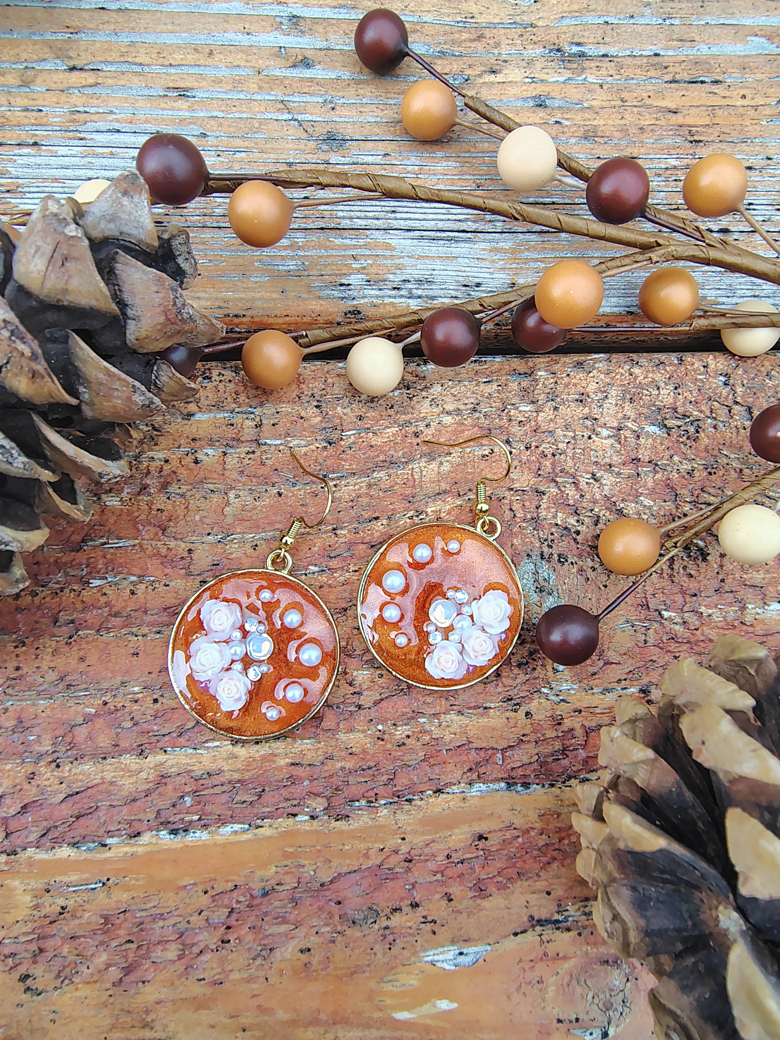 Autumn Days Earrings / Gold Circle