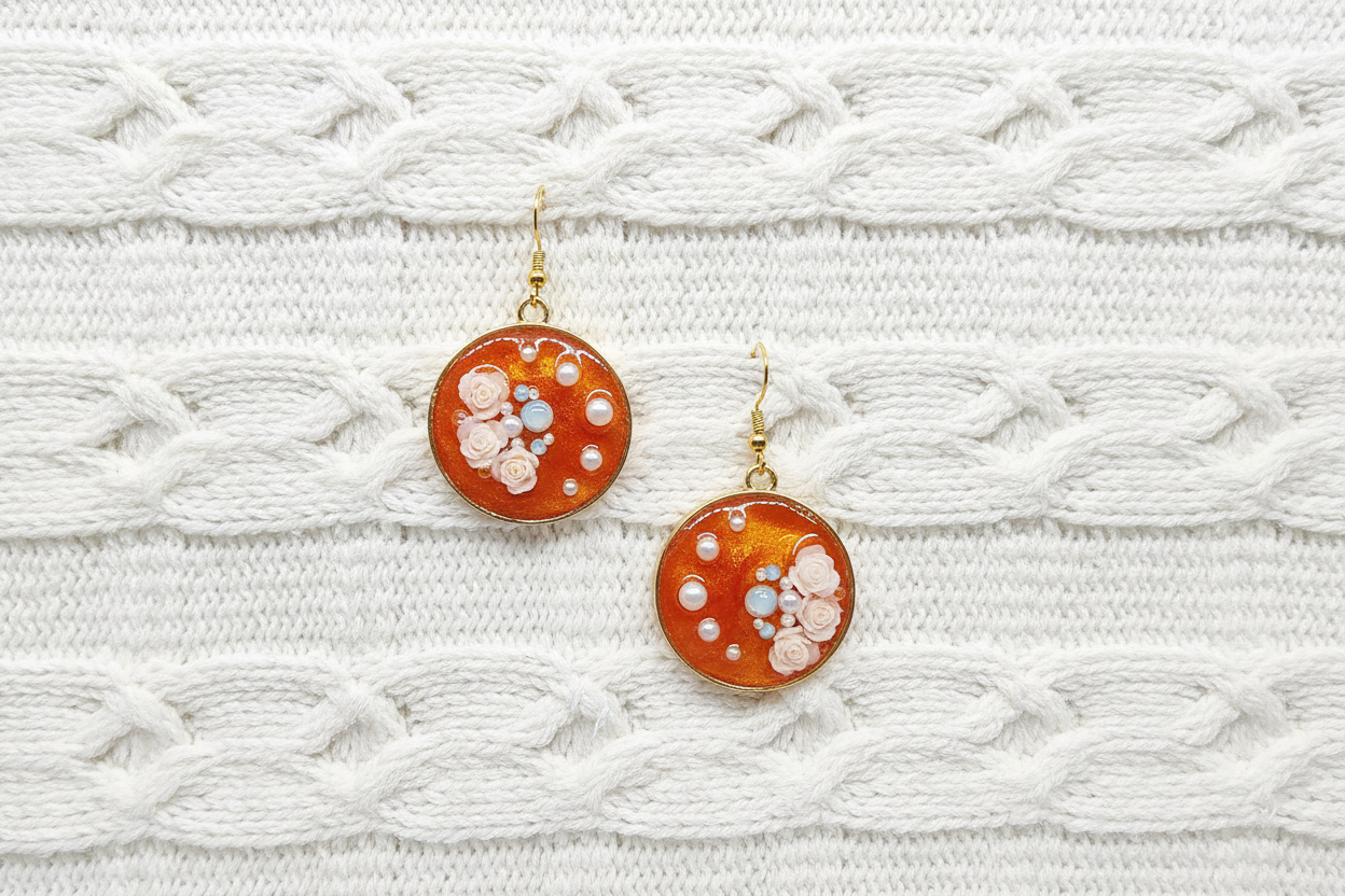 Autumn Days Earrings / Gold Circle