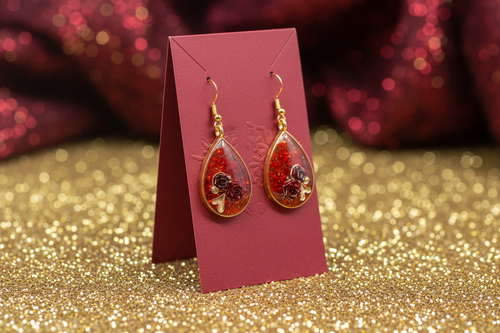 Be My Valentine Earrings / Gold Teardrop