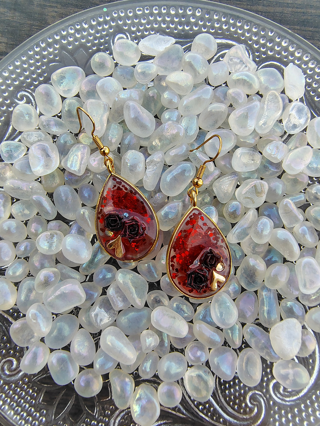 Be My Valentine Earrings / Gold Teardrop