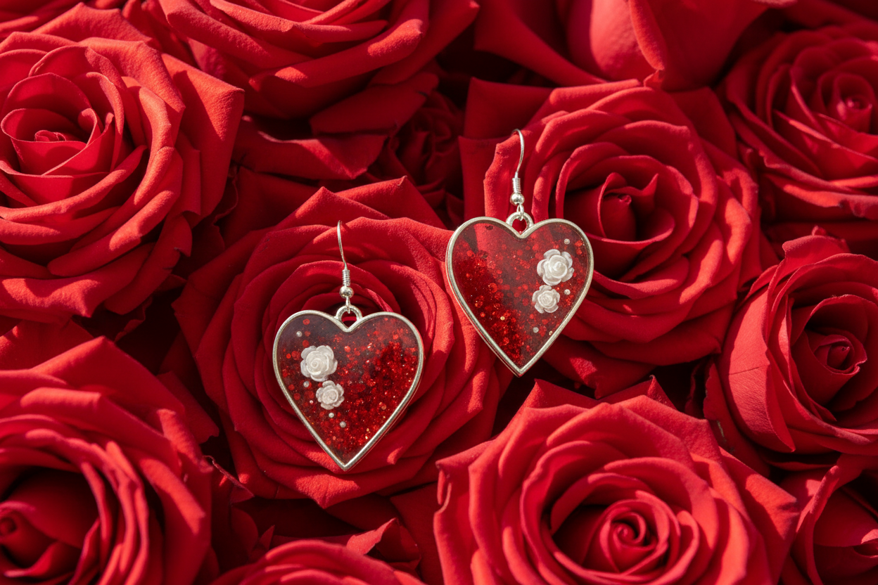 Be My Valentine Earrings / Silver Heart