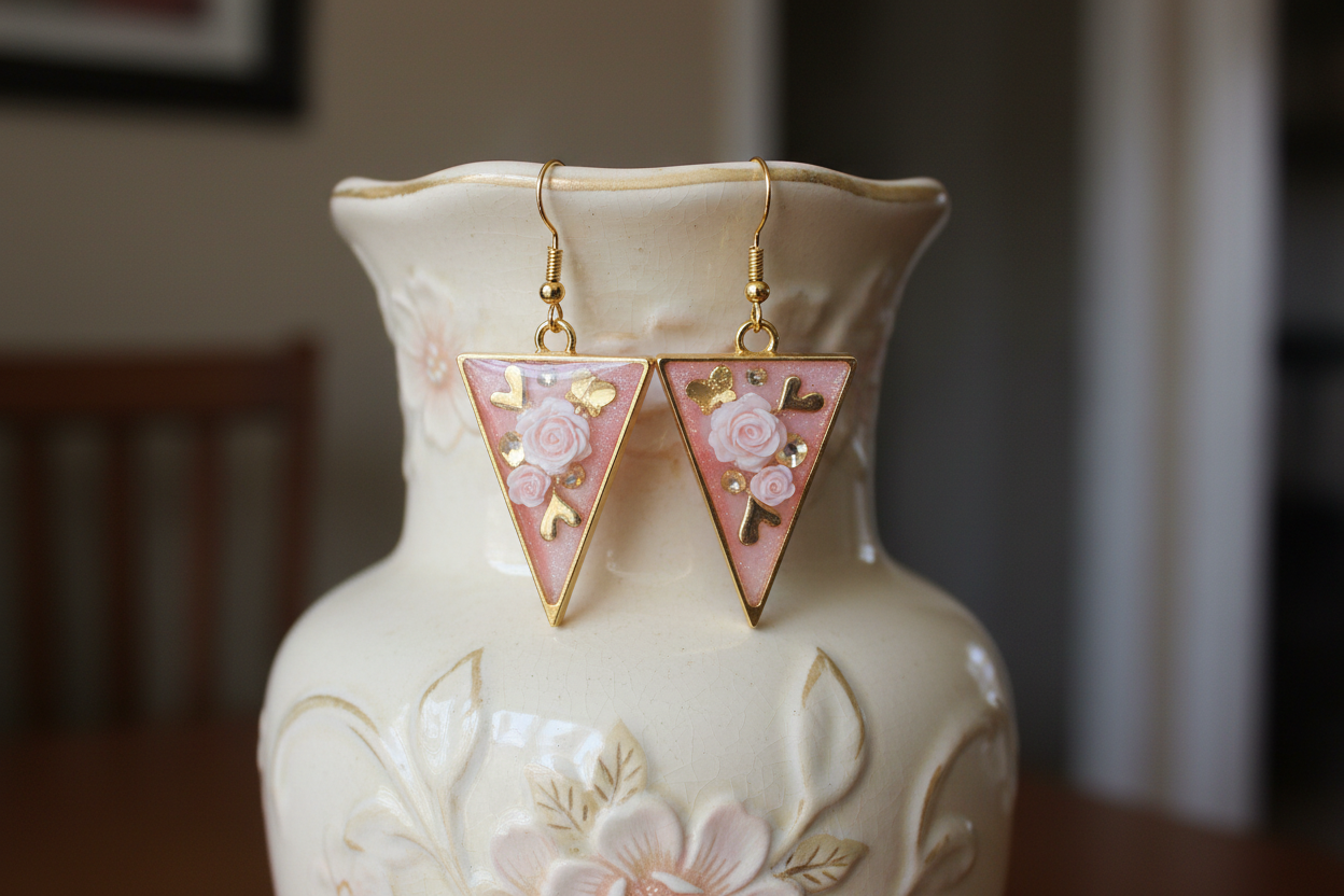 Precious Girl Earrings / Gold Triangle