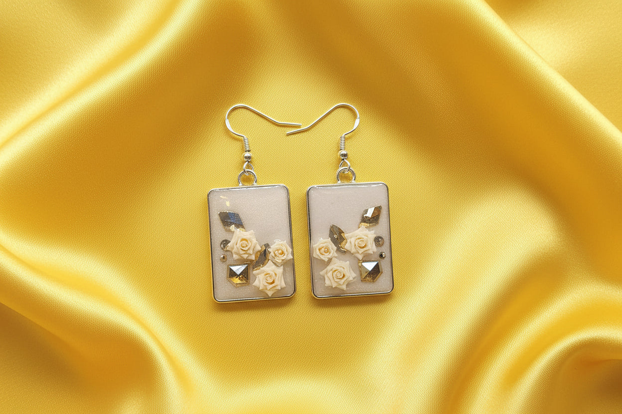 Champagne and Roses Earrings