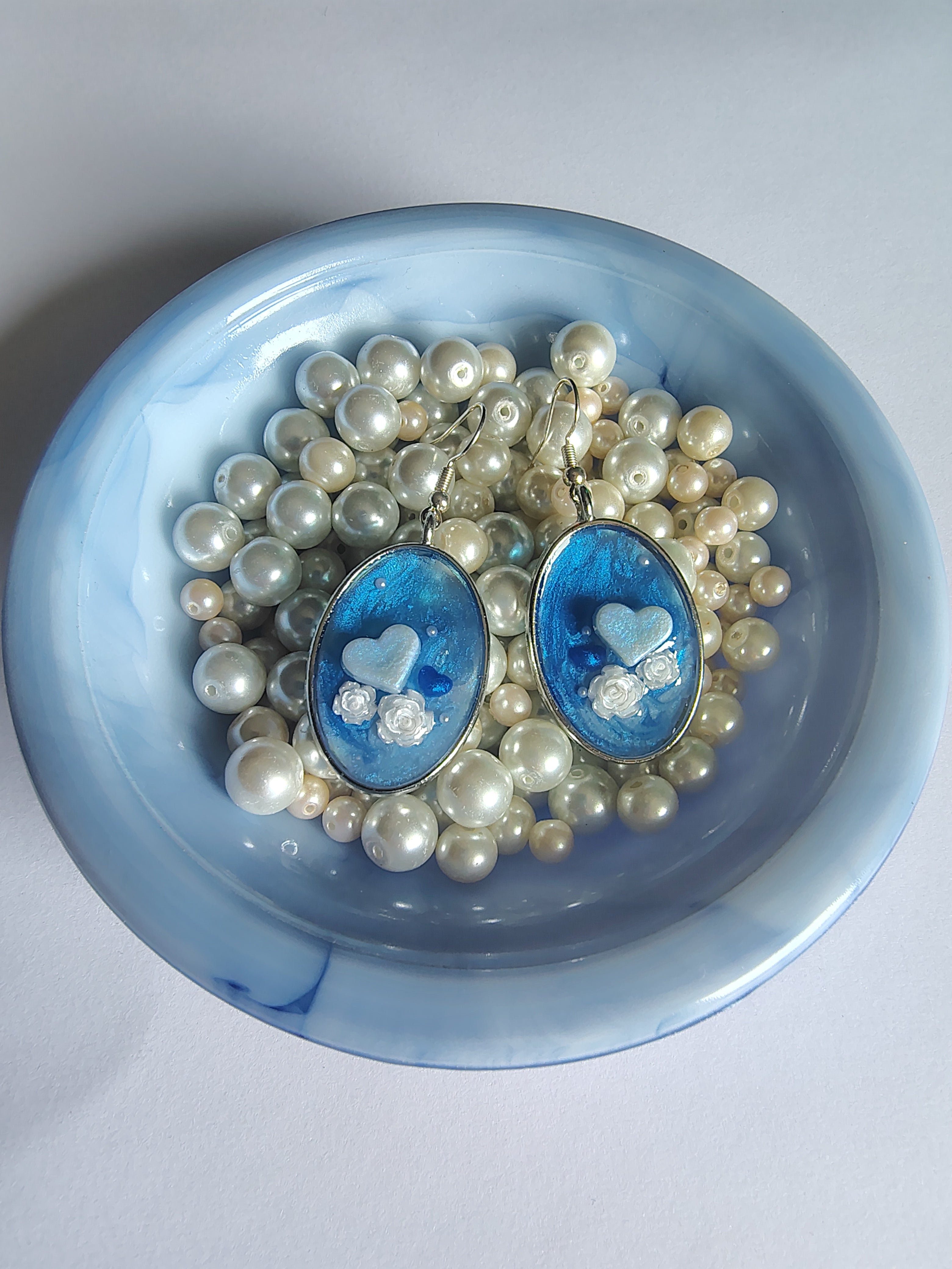 Bonnie Blue Earrings / Silver Oval