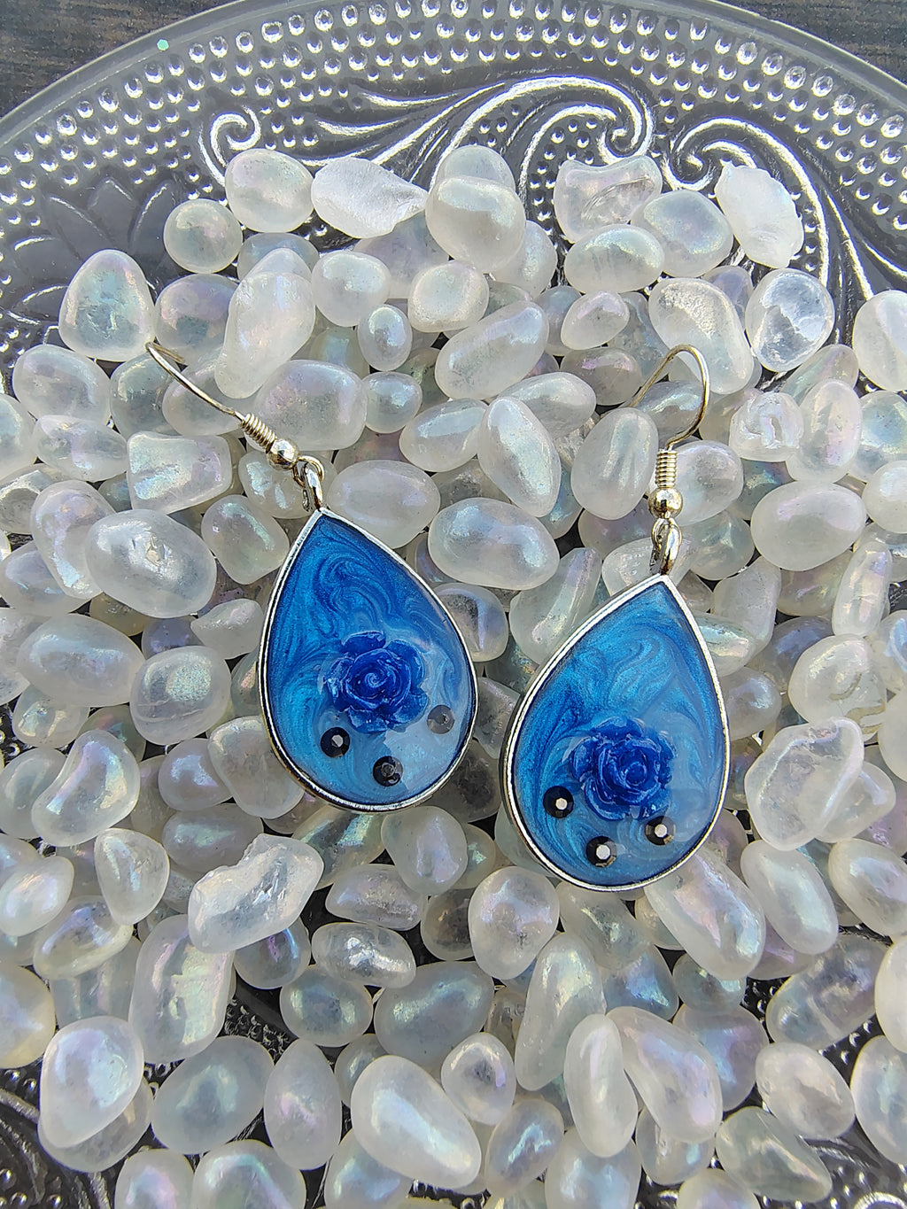 Bonnie Blue Earrings / Silver Teardrop