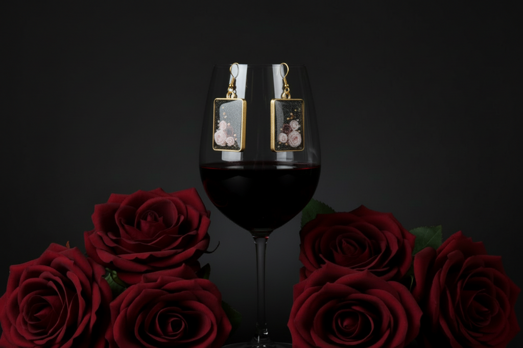 Deeply In Love Earrings /Gold Square