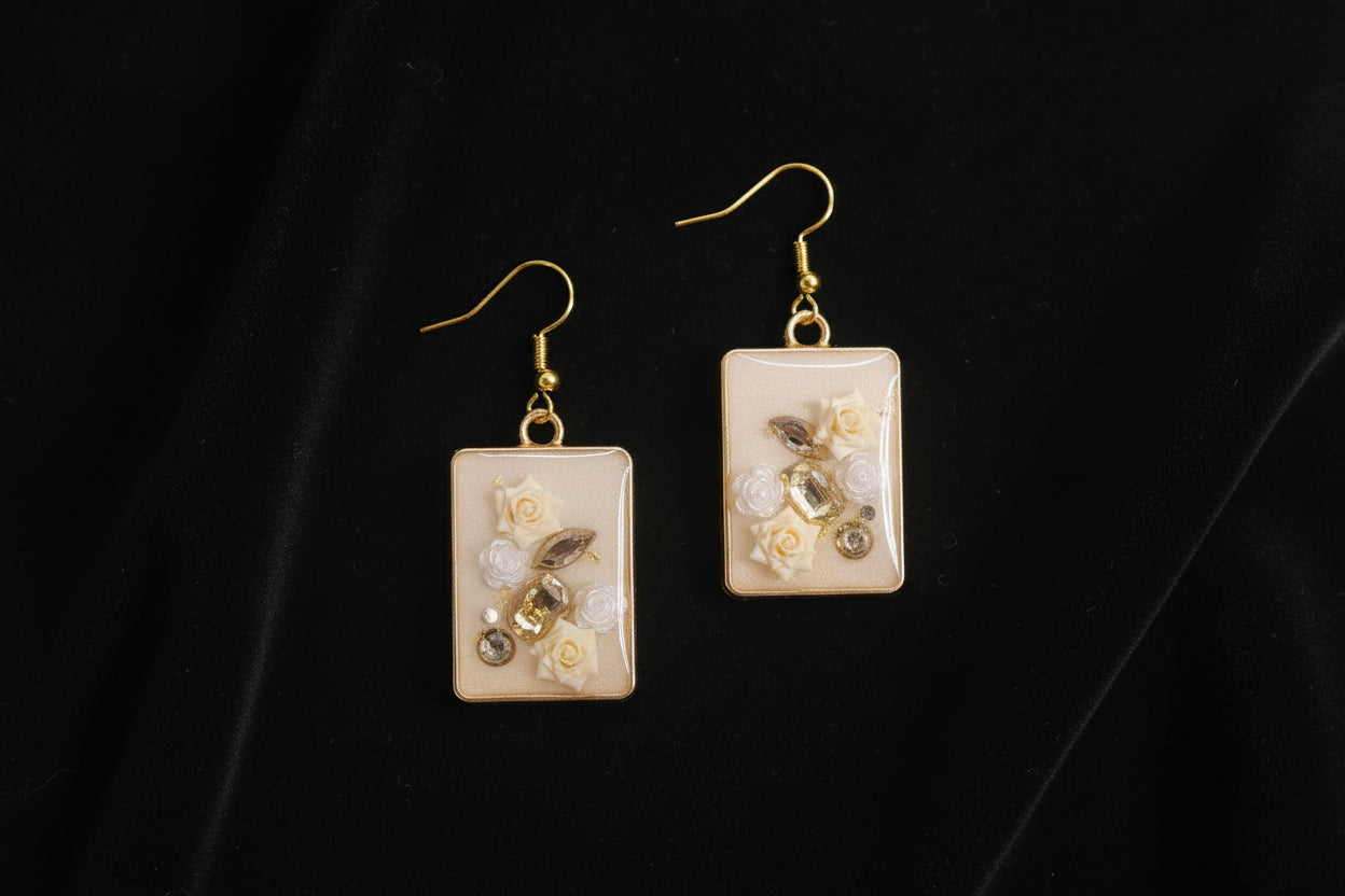 Champagne and Roses Earrings