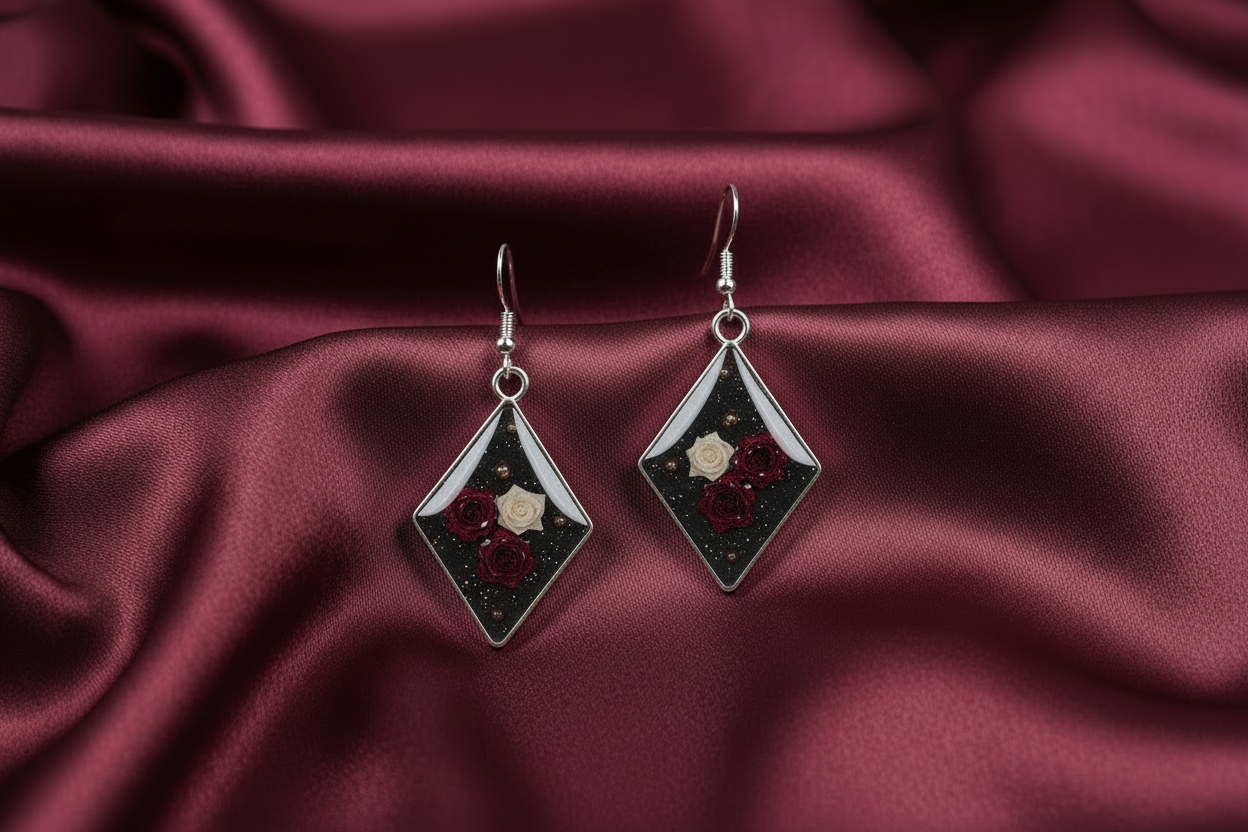 Deeply In Love Earrings /Silver Diamond