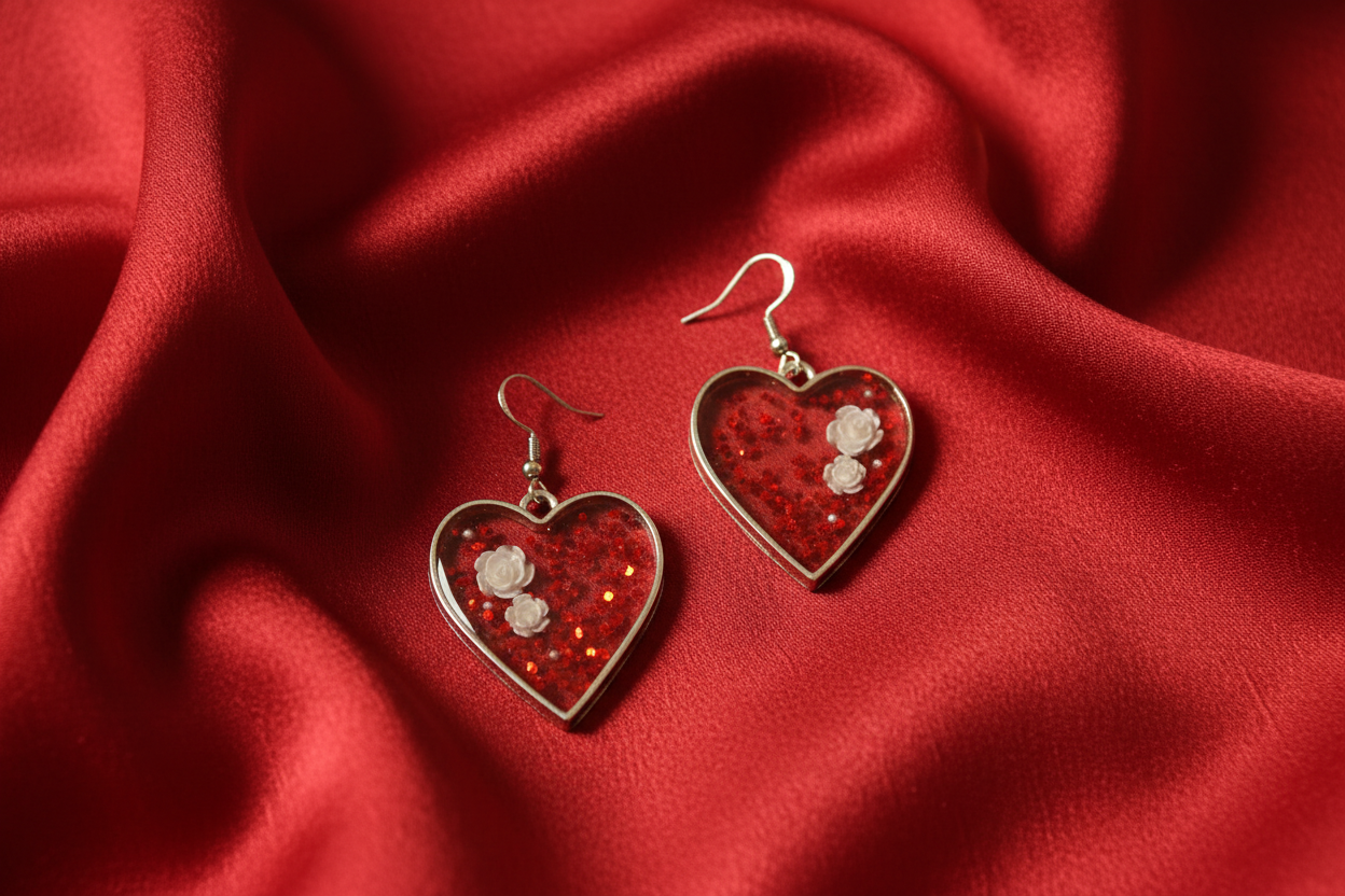 Be My Valentine Earrings / Silver Heart