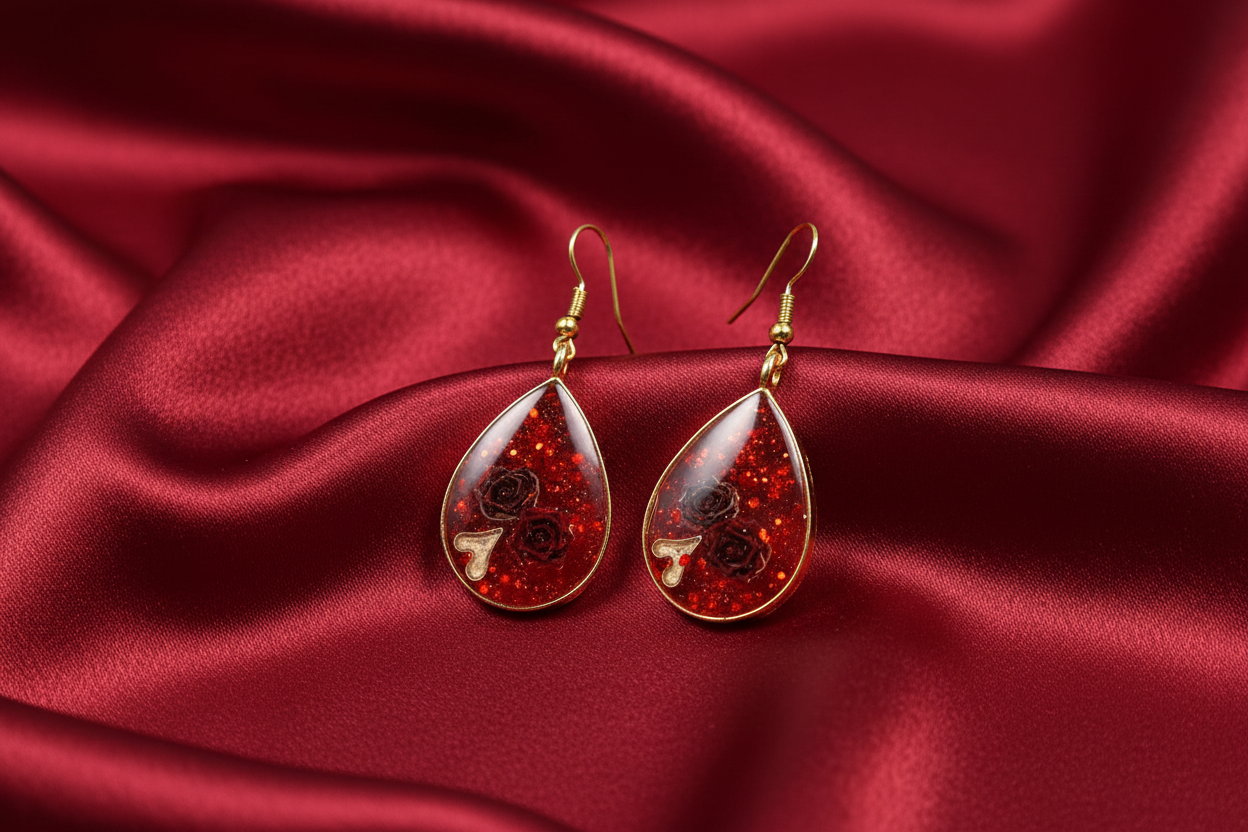 Be My Valentine Earrings / Gold Teardrop