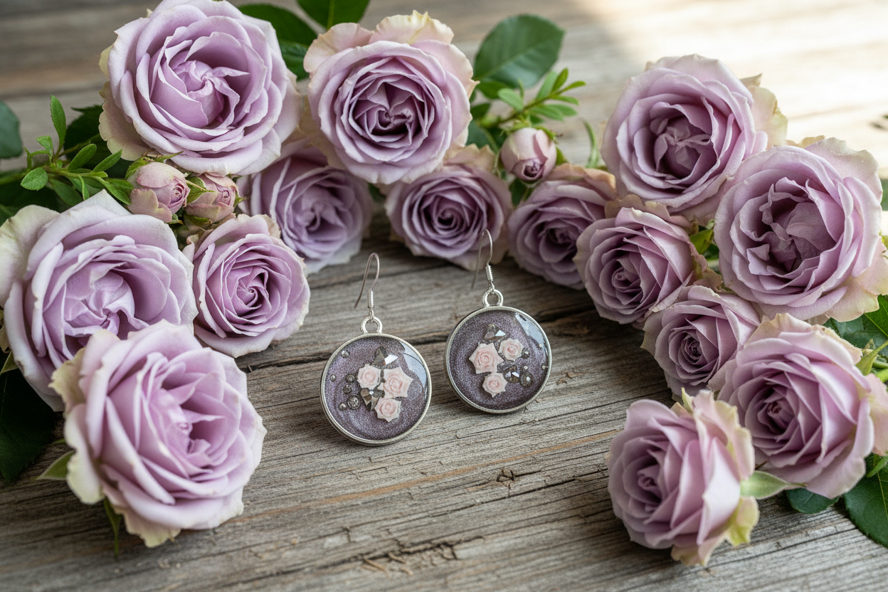 Passion Purple Earrings / Silver Circle