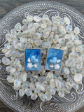 Bonnie Blue Earrings / Silver Square