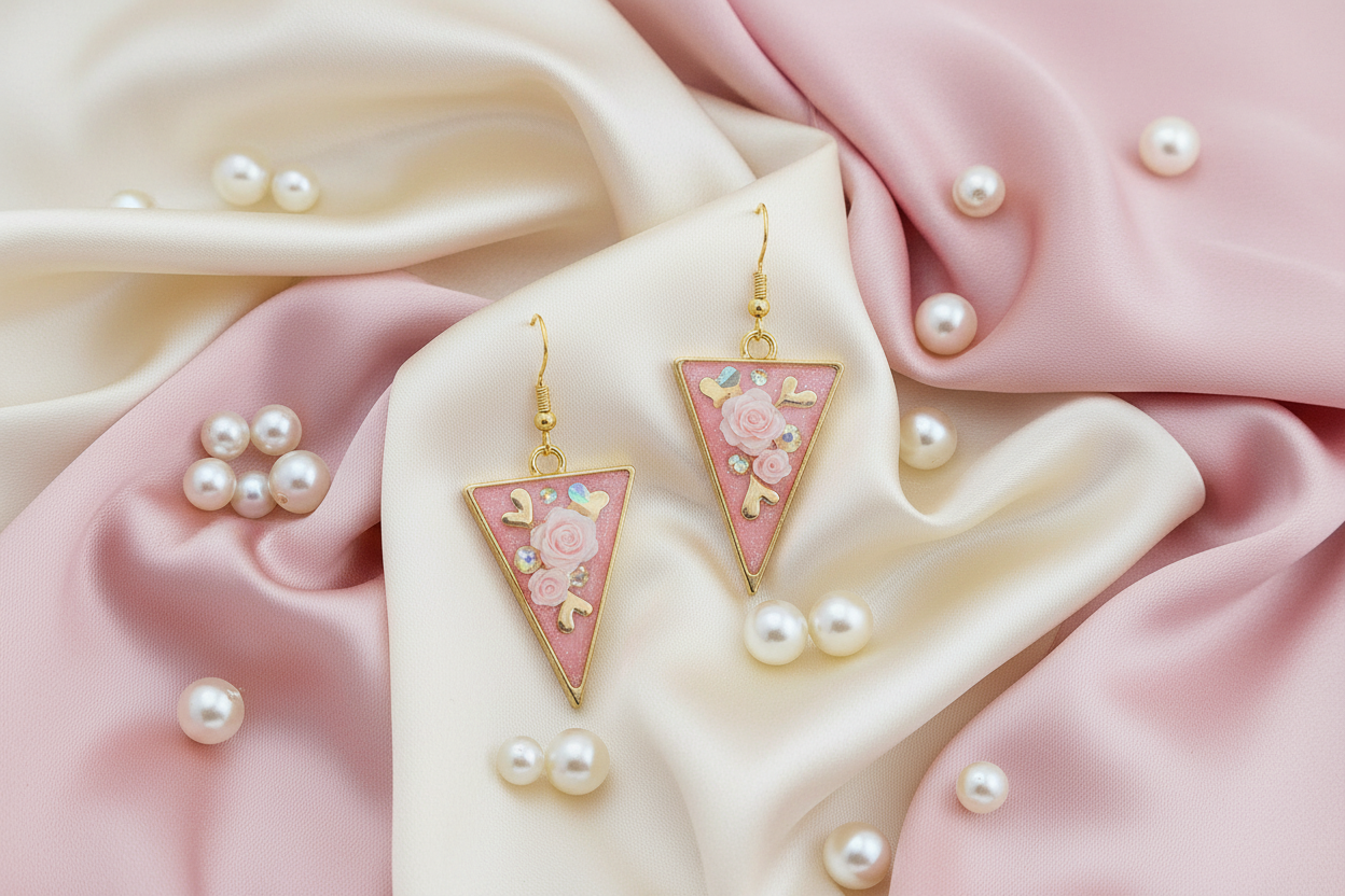 Precious Girl Earrings / Gold Triangle