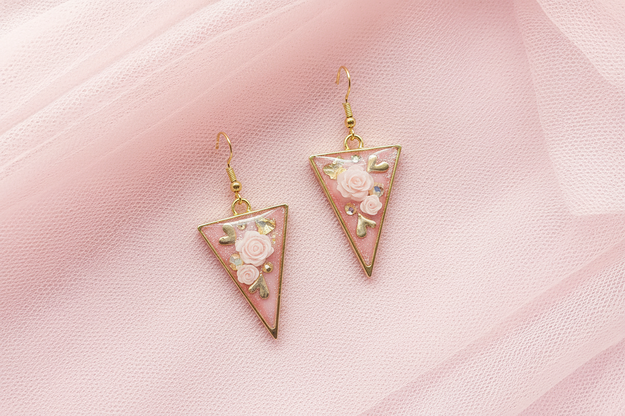 Precious Girl Earrings / Gold Triangle