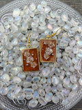 Pumpkin Spice Earrings / Gold Square