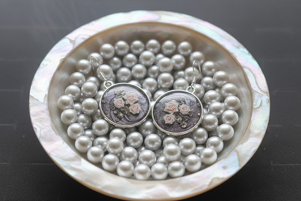 Passion Purple Earrings / Silver Circle