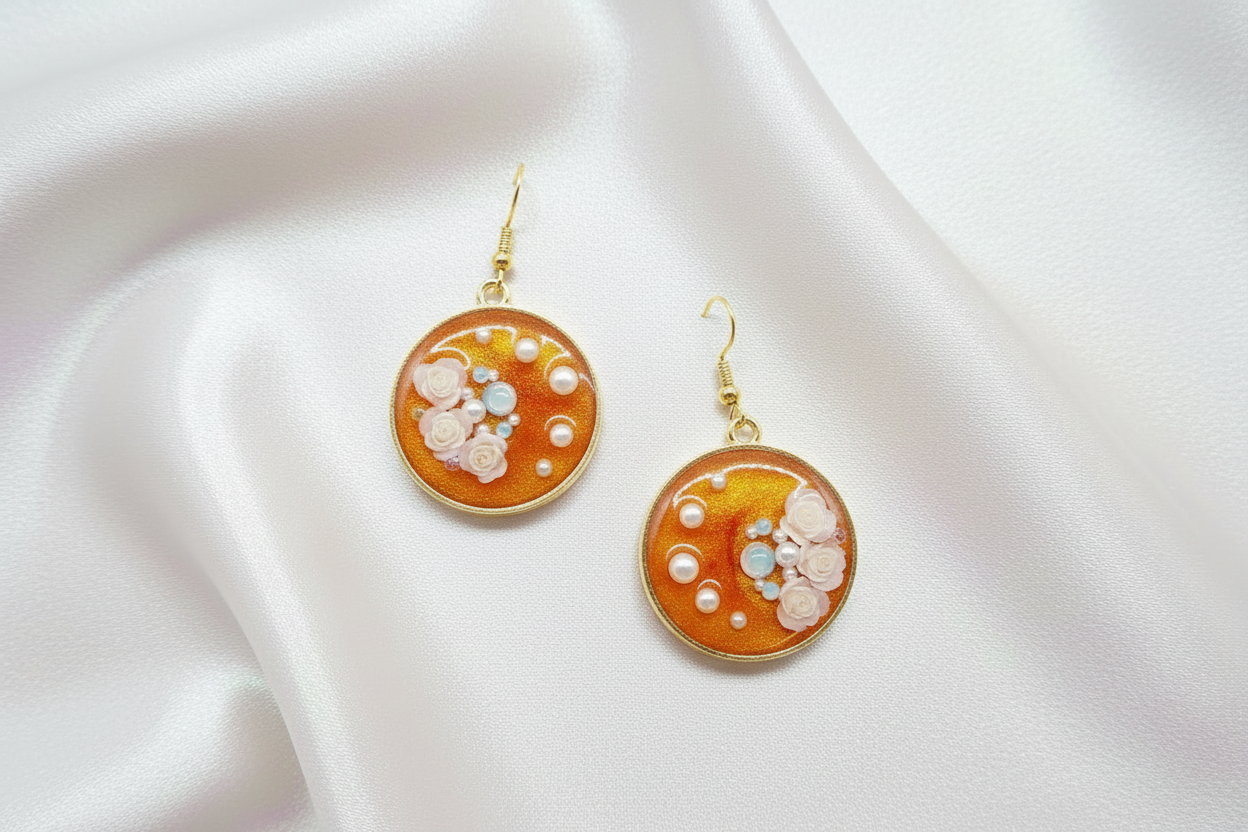 Autumn Days Earrings / Gold Circle